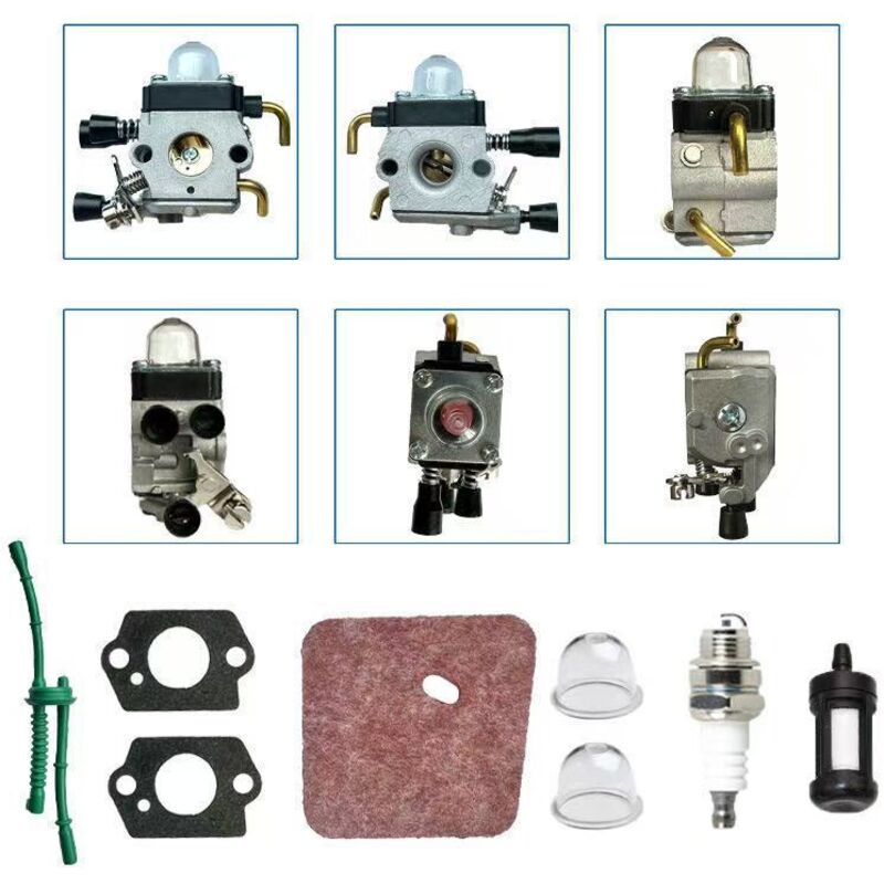 Vergaser Für Stihl Fs55 Fs38 Fs45 Fs46 Fs55c Fc55 Fs74 Fs75 Fs76 Fs80 Km85 – Mit Luftfilter Und Kraftstoffschlauch – Einfacher Austausch