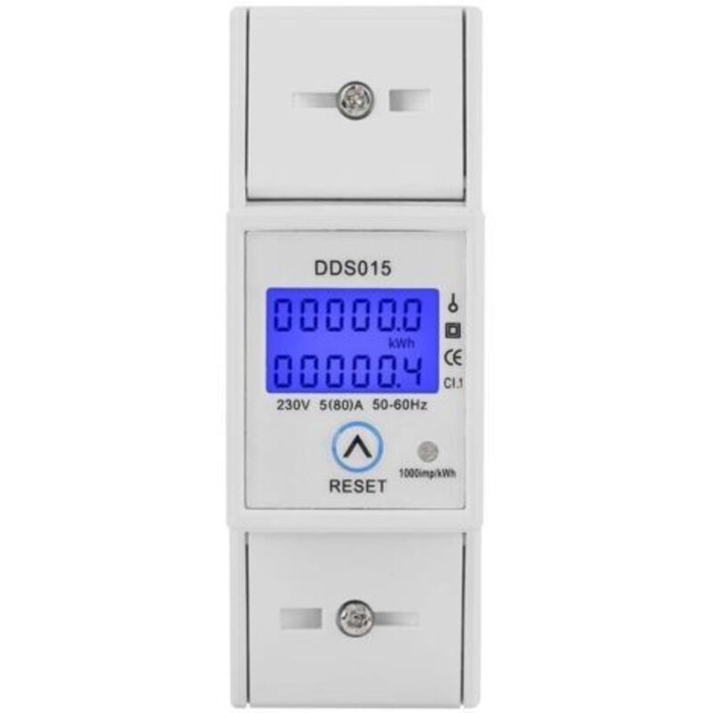 Energiezähler, 5-80a 230v 50hz Lcd Einphasen-energiezähler Wattmeter Din-schienenmontage Dds015 Npterbl
