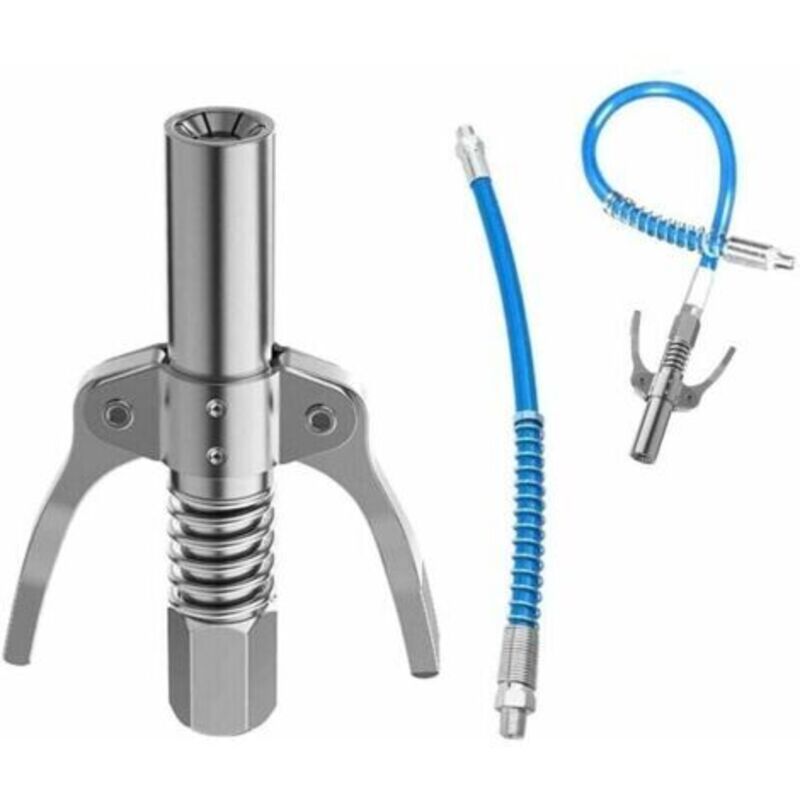 2x Kupplung G Für Fettpresse - Mit Flexiblem Schlauch - Für Alle 1/8" Fettspitzen-pistolen - Kuppler Für Fettpresse - Anschluss Für Fettpresse Kompatibel