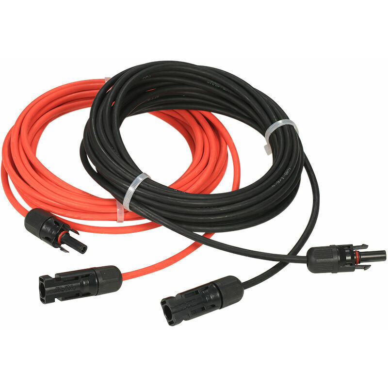 Solarpanel-verlängerungskabel Mit Mc4-steckern, Paar Rot + Schwarz, 14awg 4 Meter