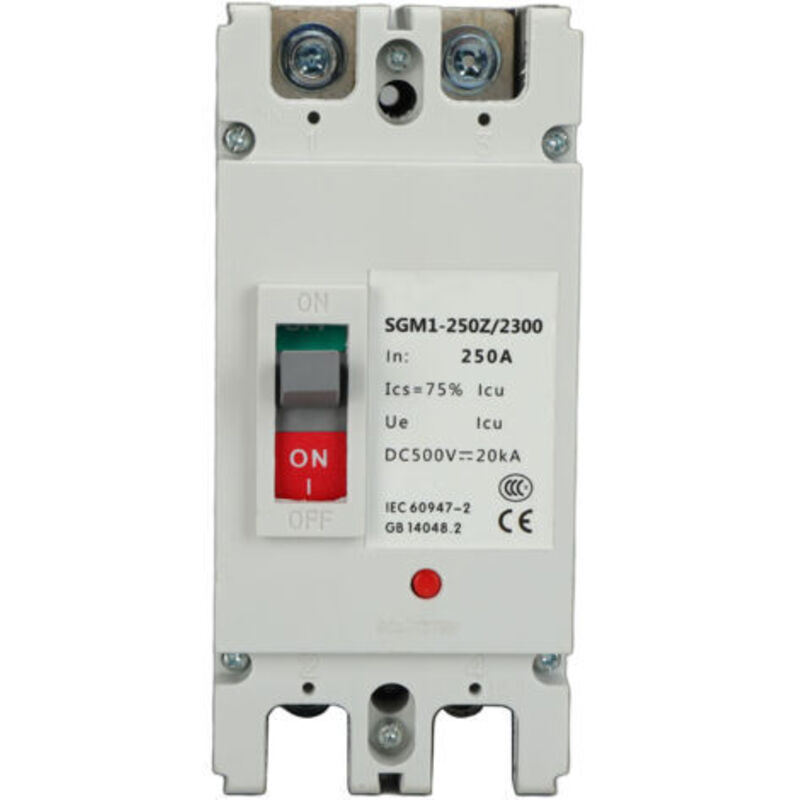 Zweipoliger Leistungsschalter 250a 500v Dc – Kurzschlussschutz – Vertikale Installation – Kompatibel Mit Photovoltaiksystemen