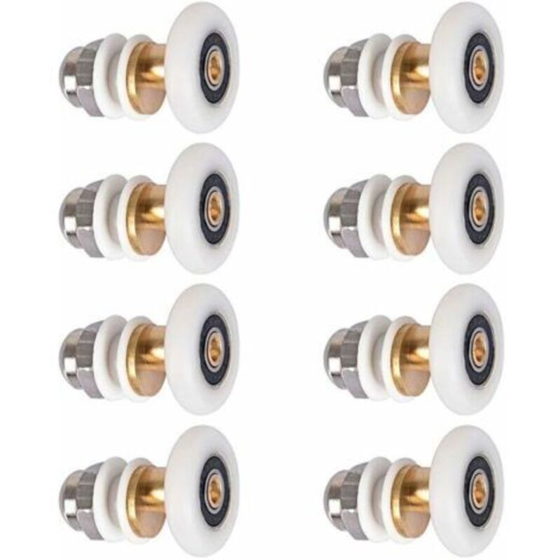 Duschabtrennungsrolle - Schiebetürrollen - Türrolle - Ersatzrad - 8 Stück - 23 Mm