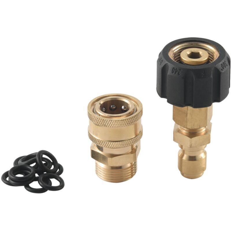 Hochdruckreiniger-adapter-set, M22 14mm Schwenkbar Metrischer Anschluss, M22-14 + 3/8 Zoll Stecker, 3/8 Zoll Schnellkupplung Männlich Kit, 5000 Psi