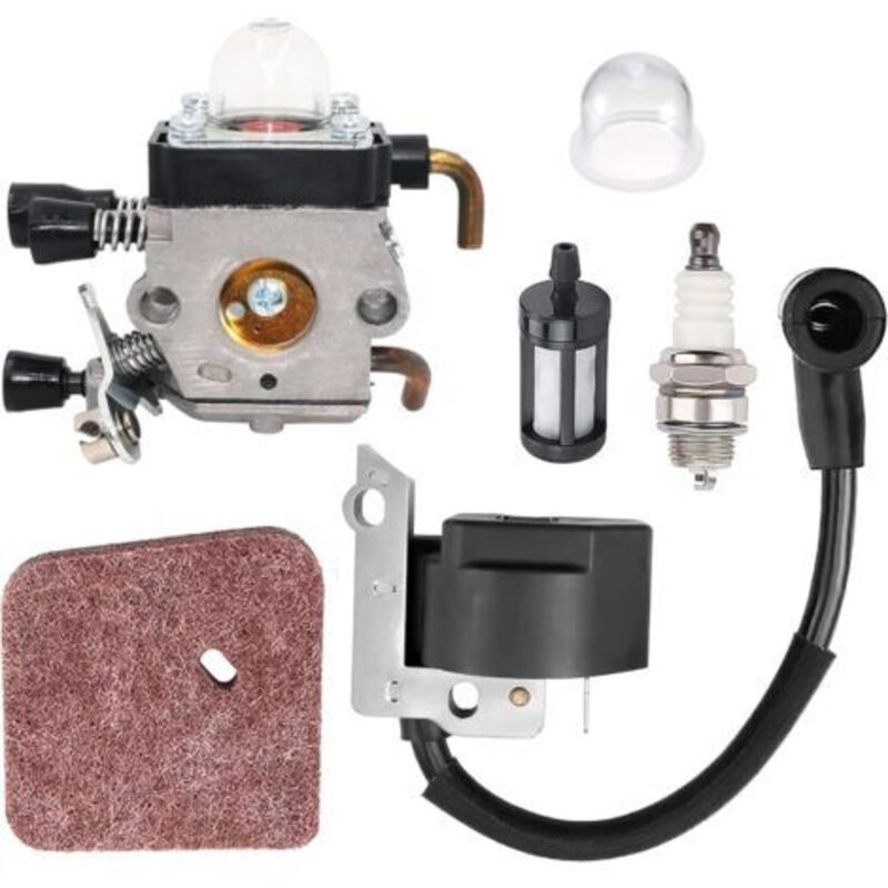 Vergaser Mit Zündspule Und Startkerze, Glühbirne, Luftfilter, Kraftstofffilter Für Stihl Fs38 Fs55 Fc55 Fs45 Fs46 Km55 Hs45 Freischneider Rasentrimmer