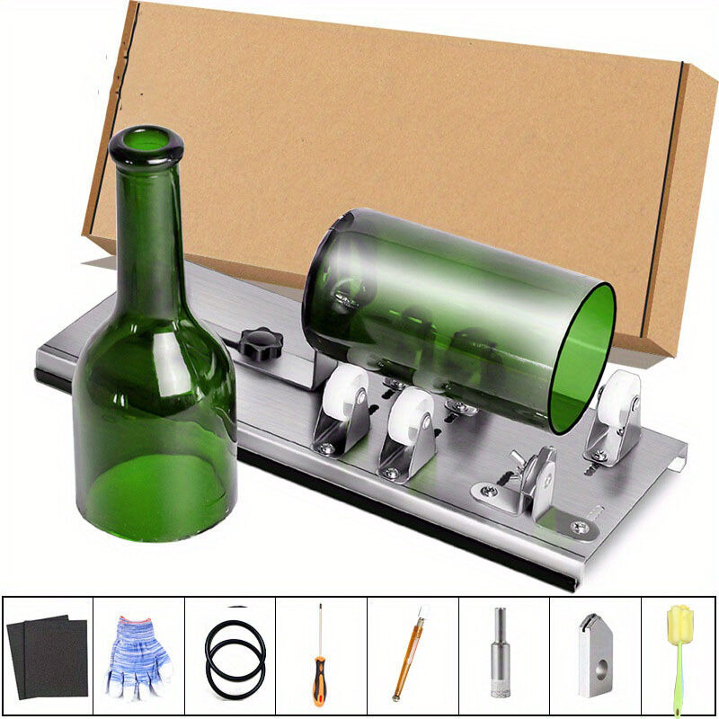 Verstellbarer Glasflaschen-schneidesatz, Diy-werkzeug, Edelstahl-schneidemaschinen-set Für Wein, Bier, Spirituosen, Whisky, Champagner Und Runde Sodawasserflaschen