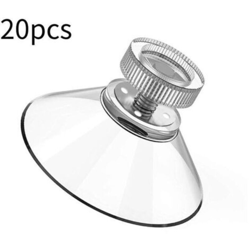 2er-set 20 Saugnäpfe Mit Gewinde Und Rändelmuttern M5, Transparente Saugnäpfe Mit Gewinde Ø 40 Mm, Saugnäpfe Für Glas Ohne Bohren Für Auto, Dekoration, Aufhängung - Inhhub