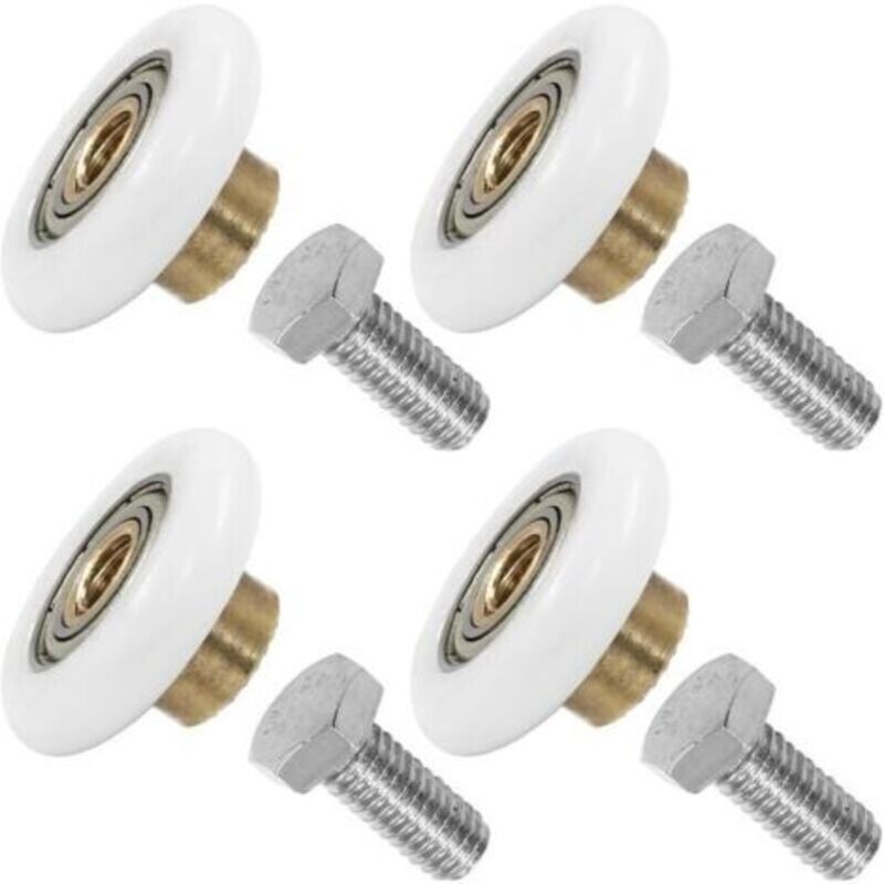 Satz Mit 4 Ersatzrollen Für Duschtür, 19 Mm - Mit M6 X 1,2 Mm Schraube