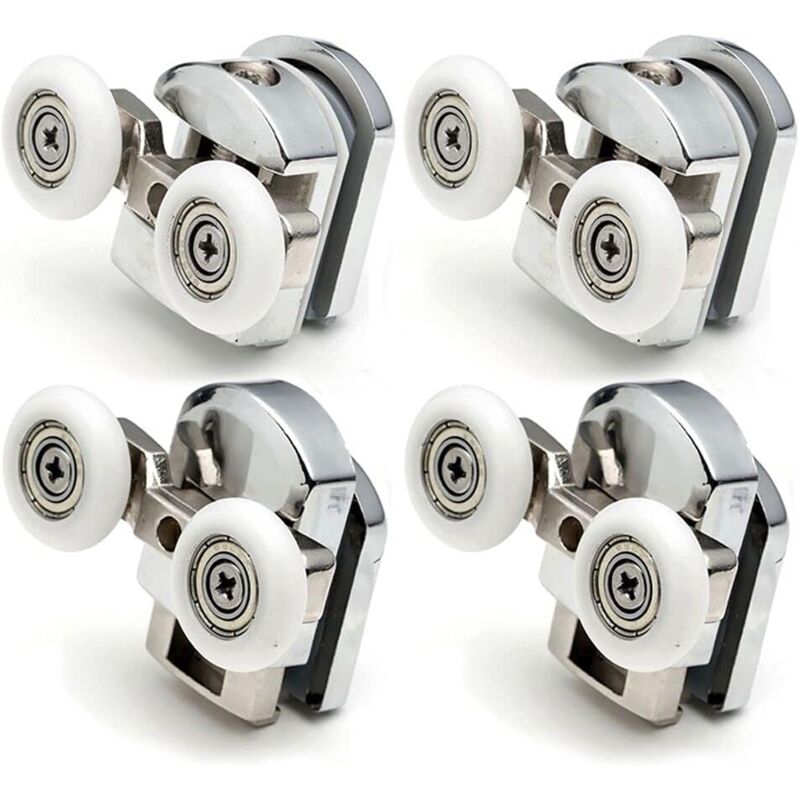 4er-set Doppelrollen Für Schiebetüren In Der Dusche, 2 Räder Mit 23 Mm Durchmesser Aus Zinklegierung, Badezimmer