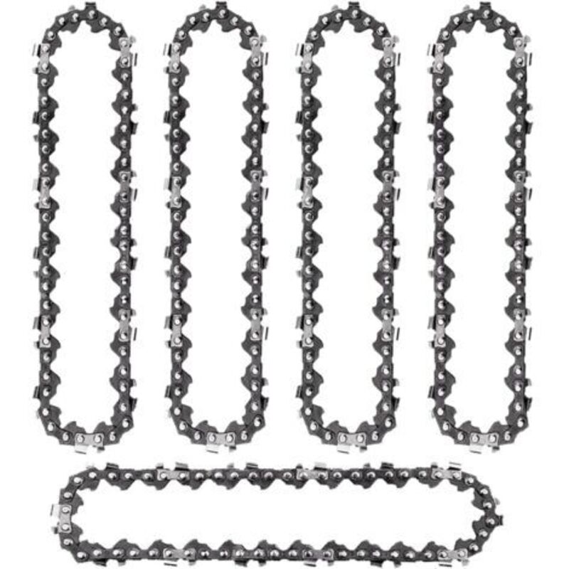 Satz Von 5 Kettensägenketten, 15,2 Cm – 37 Antriebsglieder – Teilung Lp 6,35 Mm – Stahl Für Präzise Schnitte