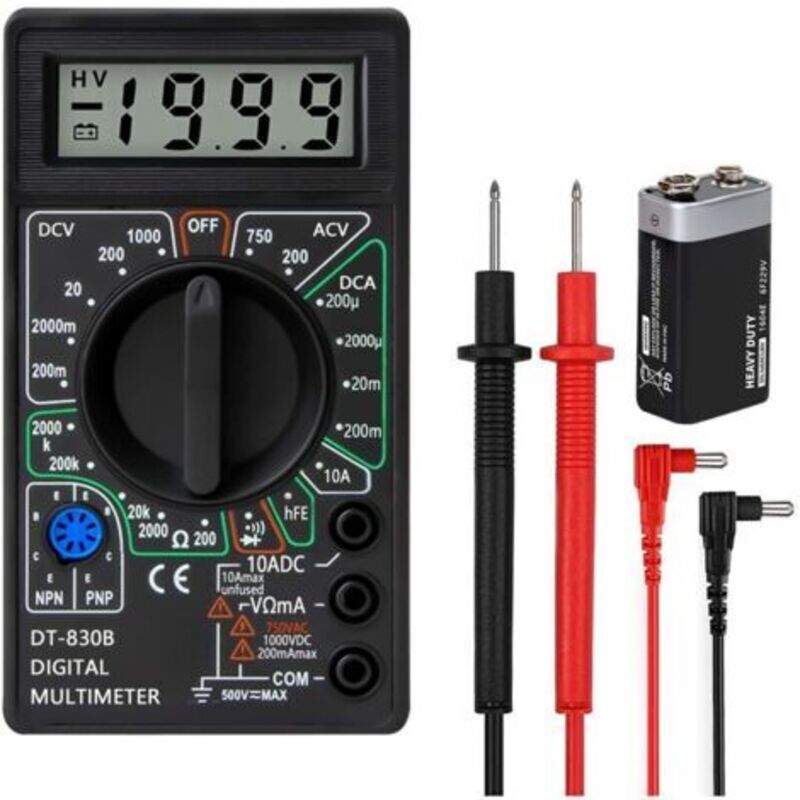 Professionelles Digitales Multimeter, Polymeter Zur Messung Der Durchgängigkeit, Voltmeter Amperemeter Ohmmeter Spannungstester Für Gleichspannung, Widerstand, Testkabel Und Mini-gehäuse
