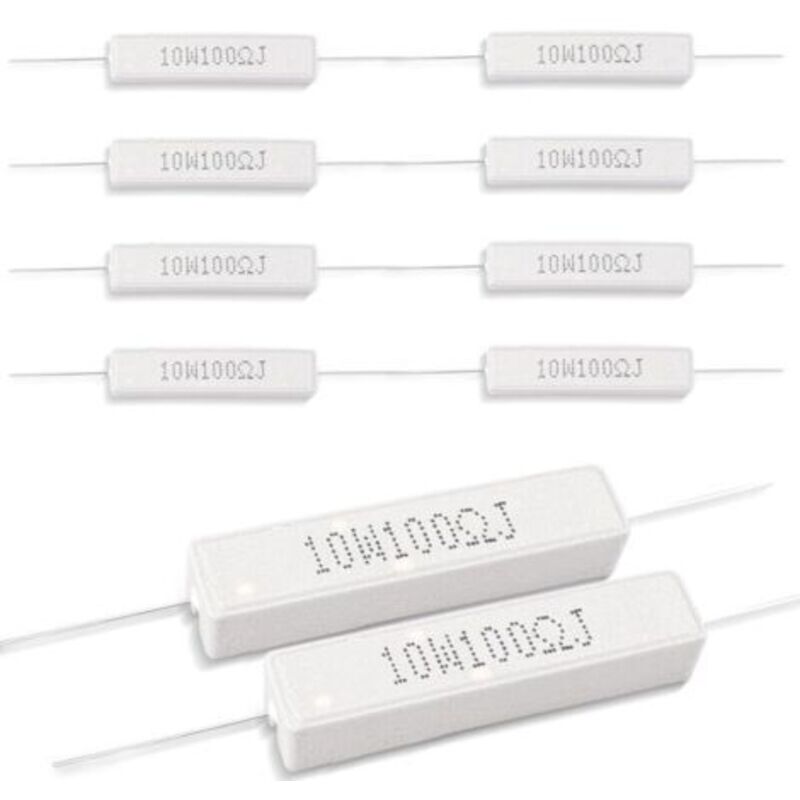 10 Stück 10w 5% Toleranz 100 Ohm Zement-keramik-widerstand Für Diy-projekte Und Experimente