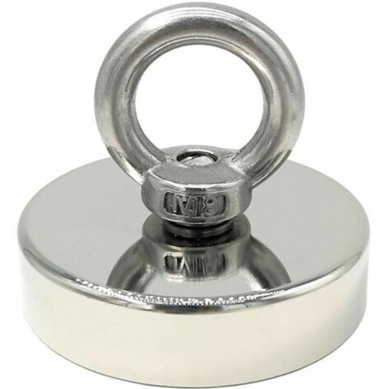 Superstarker Neodym-magnet 120 Kg - Starke Magnete - Ideal Für Magnetfischen - Ø 60 Mm Mit Neodym-öse