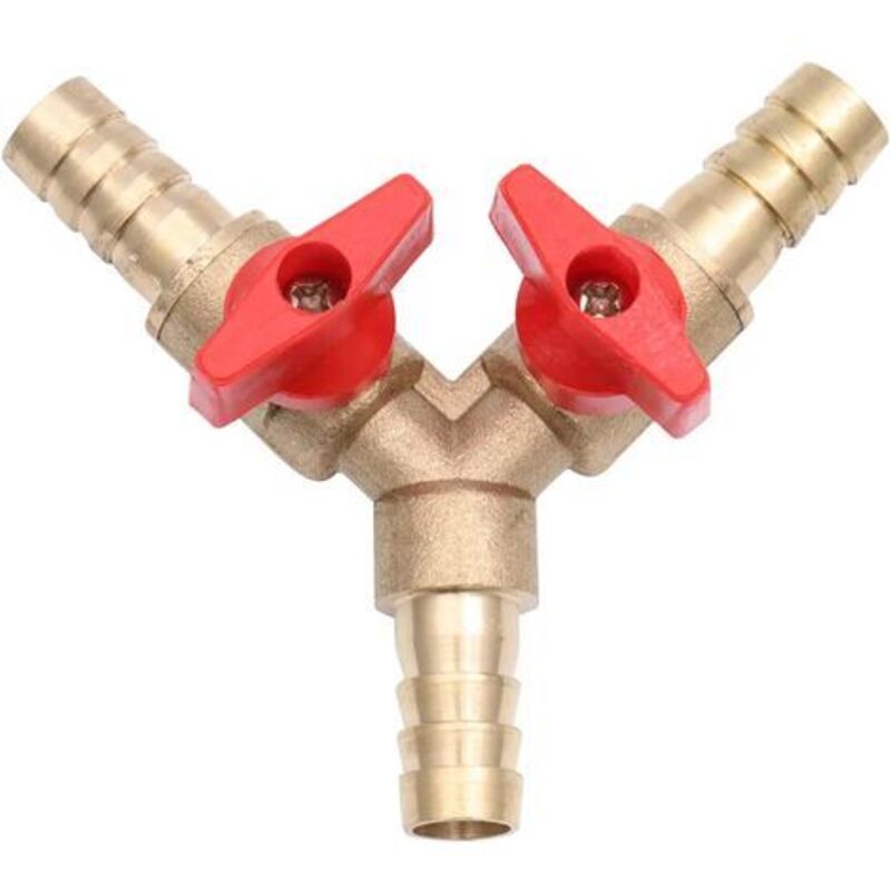 Y-verbinder Aus Messing, 3-wege – Schlauchanschluss Mit Kugelhahnventil 10 Mm – Korrosionsbeständig Und Hochtemperaturbeständig