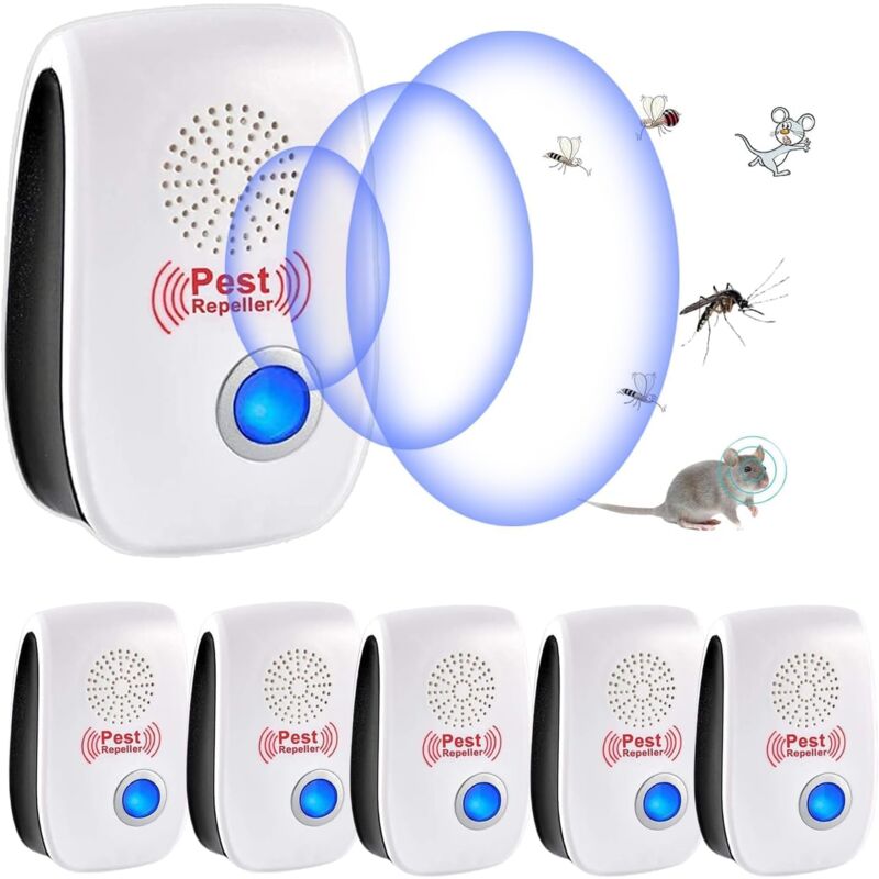 Ultraschall-mückenschutz, 6er-pack Ultraschall-mäuse- Und Rattenabwehr & Elektronisches Insektenrepellent, Ultraschall-nagetier- Und Insektenabwehr Gegen Mücken, Ameisen, Ratten, Spinnen