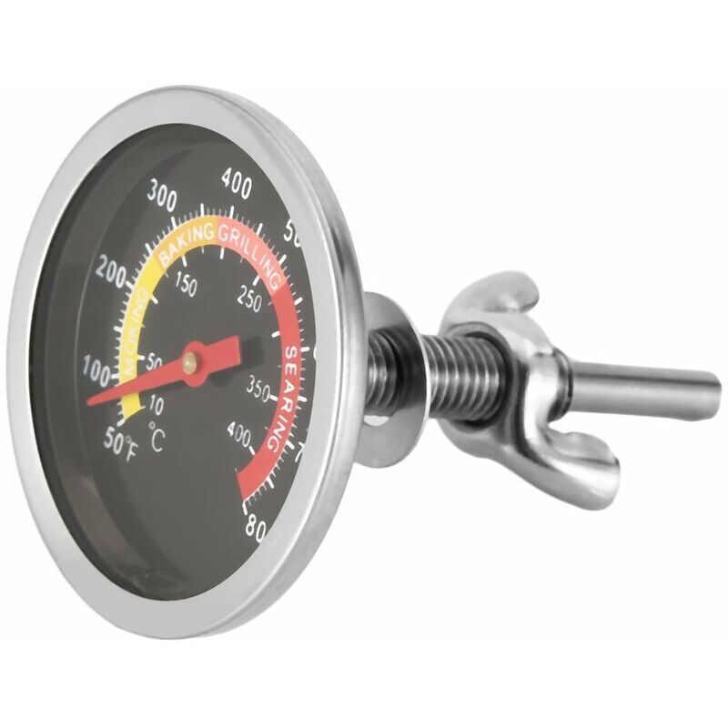 Edelstahl-thermometer Für Barbecue – Messbereich 100-450°c – Durchmesser 60mm – Länge 80mm – Einfache Installation