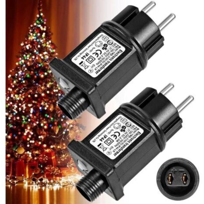 2 Stück Transformator 24v 6w Led Netzteil, Niederspannungs-adapter Mit Blinkfunktion Ip44, 8 Modi, Timer Und Speicherfunktion Für Lichterketten, Beleuchtung, Weihnachtsdekoration (2er Pack)