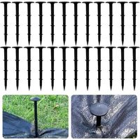 60er Set Schwarze Kunststoff-befestigungspflöcke, 12 Cm – Korrosionsbeständig Und Uv-beständig – Mit Scharfer Spitze Für Einfaches Einsetzen