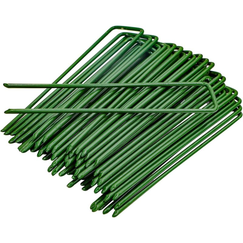 Satz Von 40 U-förmigen Gartenpflöcken - Ideal Zur Unkrautbekämpfung - 15 Cm