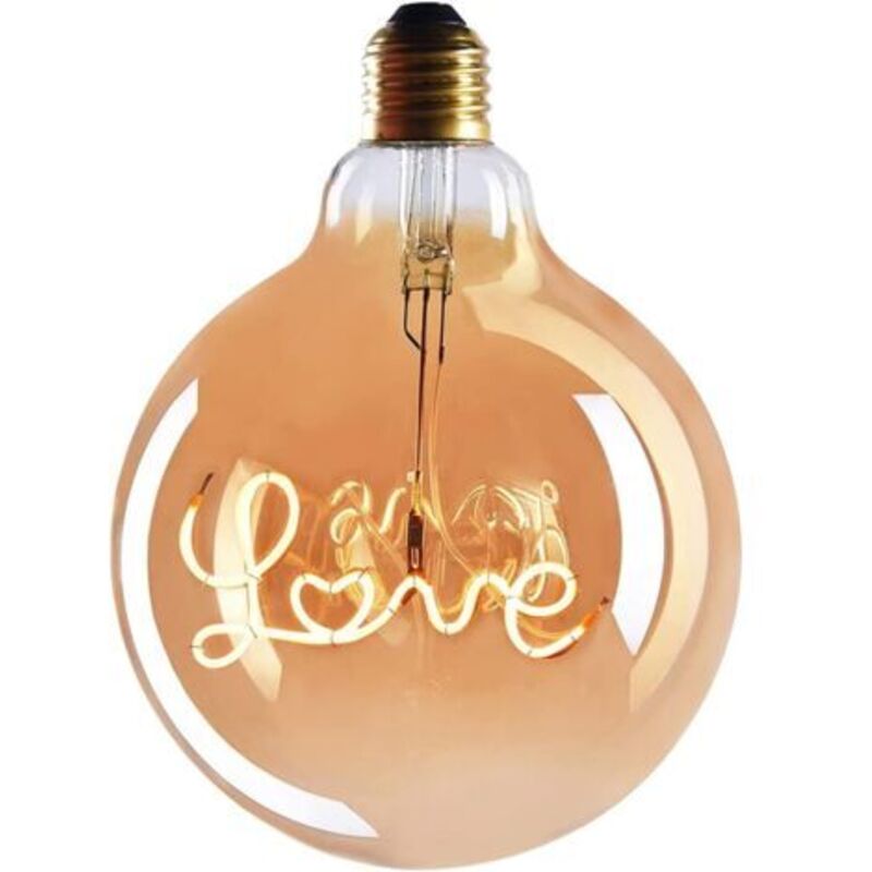 1x Led-glühbirne E27 Edison Röhre Love – E27-fassung – Dimmbare Led-birne - 4w, Warmweiß, 230v, El27 – Vintage E27 Glühbirne/retro-glühfadenlampe
