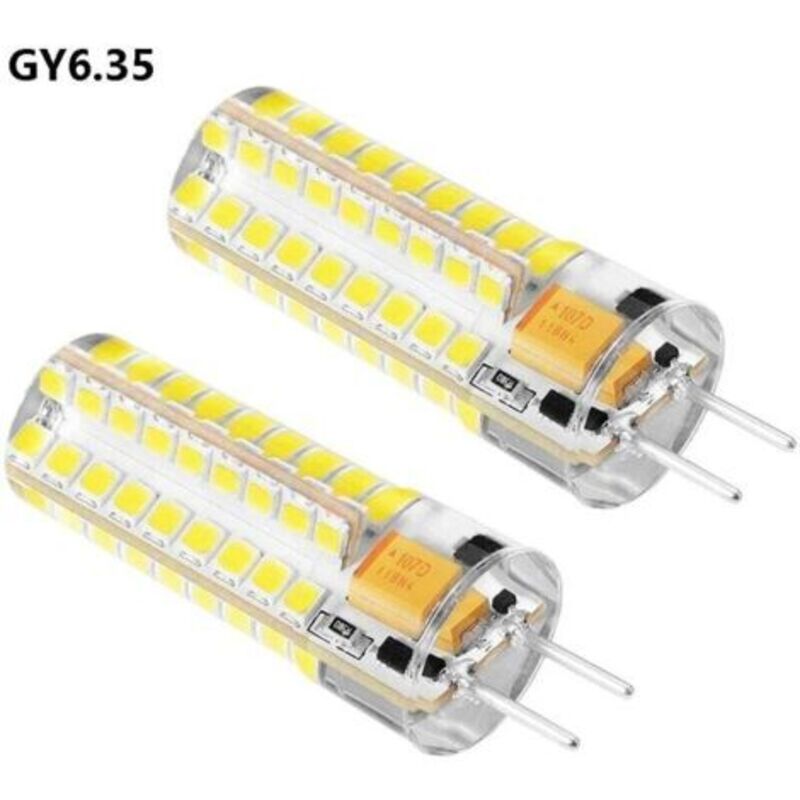 Led-glühbirne Gy6.35, G6.35 Led 12v, Halogen-ersatzlampe 7w 50w, Reinweiß 6000k, 360° Abstrahlwinkel, Für Schrankbeleuchtung, Nicht Dimmbar (2 Stück)