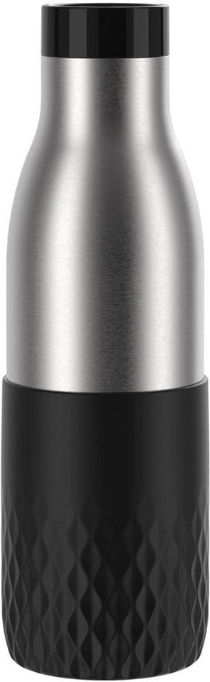 Emsa Trinkflasche Bludrop Sleeve, Edelstahl/Silikon, Quick-Press, 12h warm/24h kühl