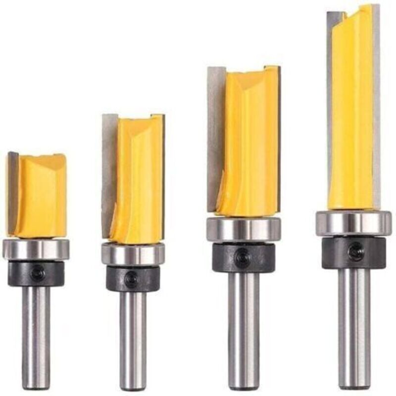 4 Stück 8mm Holzfräser-kopierfräser, Bündig Schneidender Fräser Mit Schaft, Kopierfräser, Nutfräser, Schneidschaft Aus Stahl