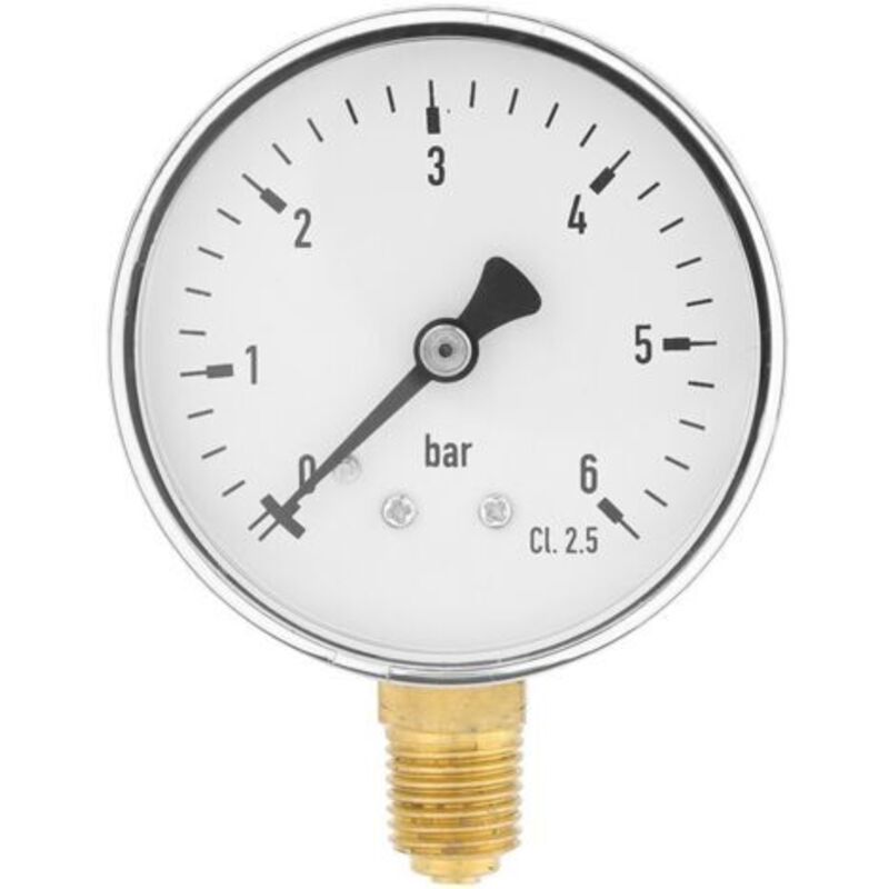 1/4" Npt 0-6 Bar Manometer Für Wasser- Und Luftdruck, Seitlich Montiertes Manometer Für Öl-, Luft- Und Wasseranzeigen
