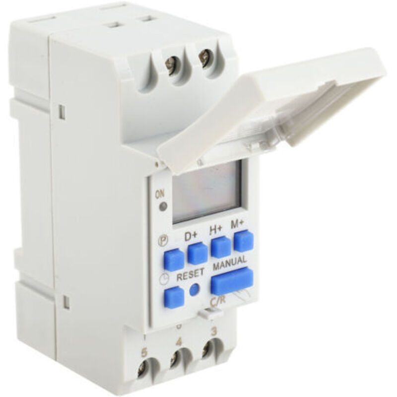 Programmierbarer Digitaler Zeitschalter Ac220v – 16 Ein/aus-einstellungen – Lcd-anzeige – Stromstärke 15a – Din-schienenmontage