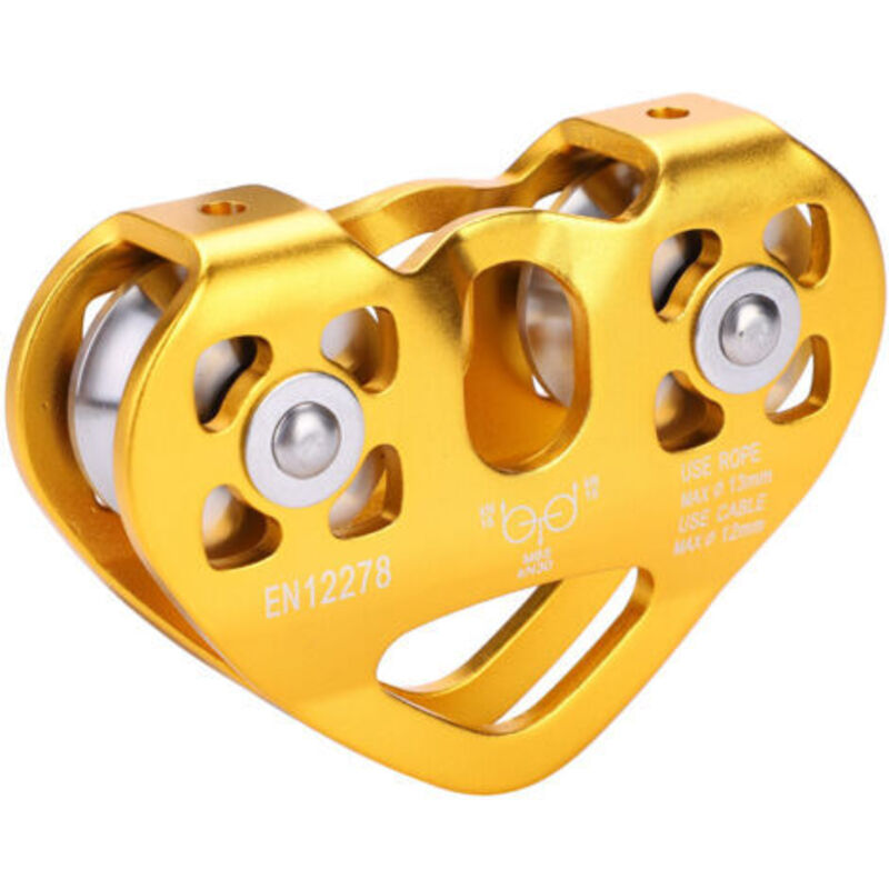 Doppelte Kletterrolle 30kn – Luftfahrt-aluminium – Seildurchmesser 13mm – Rettungslaufkatze – Professionelle Anwendung
