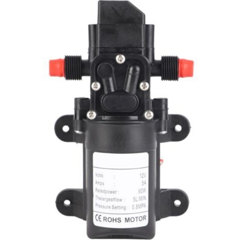 Selbstansaugende Dc-wasserpumpe 12v 60w – Fördermenge 5l/min – Druck 116psi – Saughöhe 1,5m – Für Reinigung Und Solaranlagen