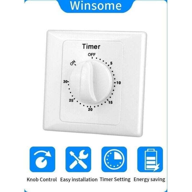 Elektronischer Zeitschalter 220v – 30-minuten-countdown – Offene Installation – Einfache Bedienung – Feuerschutz - Switch-30min