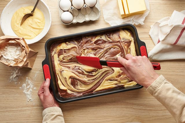 WOLL Backform Woll Let's bake! Kuchenform, rechteckig, (1-tlg), mit Antihaftversiegelung und integrierten Silikongriffen, PFAS-Frei