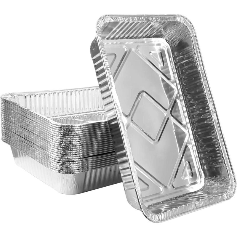 30 Stück Aluminium-kochplatten, 31 X 21 X 5 Cm, Einweg-bratpfannen, Gefriergeeignet, Frittierpfannen Für Partyservice, Take-away-aufbewahrung, Gastronomiebehälter
