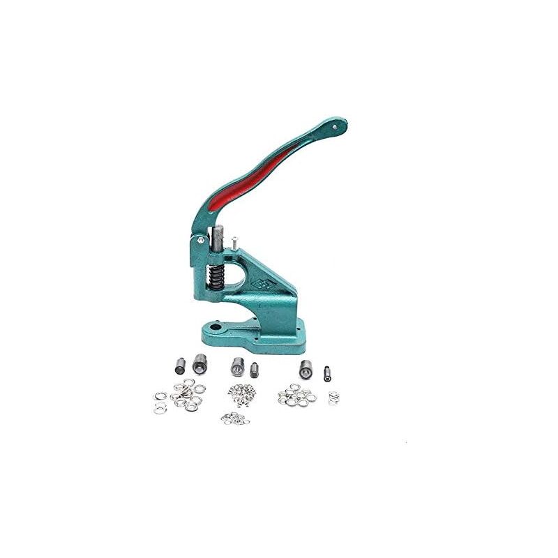 Ösenpresse, Werkzeugset Für Manuelles Stanzen, Robuste Ösenzange Mit 3 Matrizen (6 Mm/10 Mm/12 Mm) Und 1500 Silbernen Ösen Für Stoff, Leder, Handwerk, Vorhänge