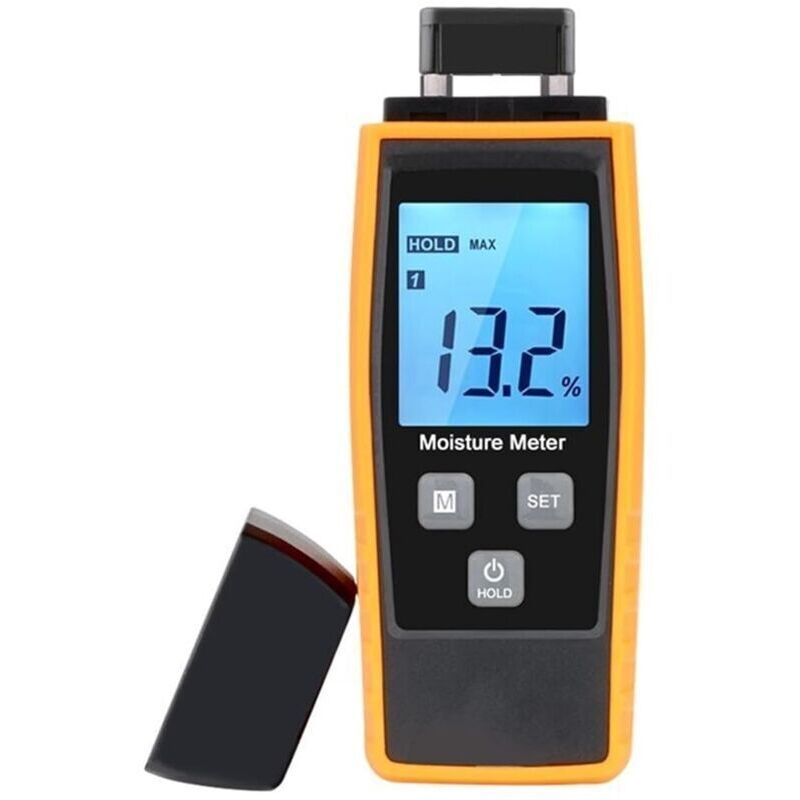 Digitaler Hd-feuchtigkeitsmesser Mit Hintergrundbeleuchtetem Lcd-bildschirm – Messbereich 0 Bis 80 % – 8 Kalibrierungen Für Holz Und Faserige Materialien