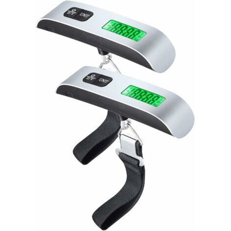 Elektronische Gepäckwaage, Reisekoffer-waage, Tragbare Digitale Waage, Digitale Reisewaage, Max. 50 Kg, Lcd-hintergrundbeleuchtung / Tara-funktion Für Post, Haushaltsgebrauch, 2er-pack