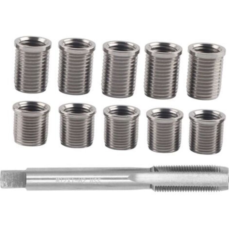 Gewindereparaturwerkzeug Für Zündkerzen – Set Mit 10 M10x1.0-einsätzen Und 1 M12x1.0-gewindebohrer – Edelstahl Und Schnell