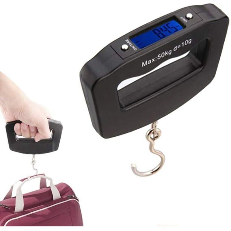 Tragbare Digitale Gepäckwaage, Federwaage 110 Lb / 50 Kg Mit Haken, Tarafunktion Und Hintergrundbeleuchtetem Lcd-display Für Zuhause Und Bauernhof