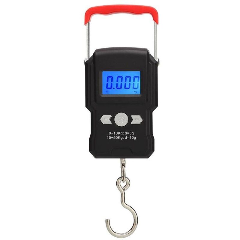 Fischwaage, 50 Kg Hängewaage Für Gepäck, Elektronische Fischwaage Mit Hintergrundbeleuchtetem Lcd-display, Geeignet Für Outdoor-angeln (schwarz)