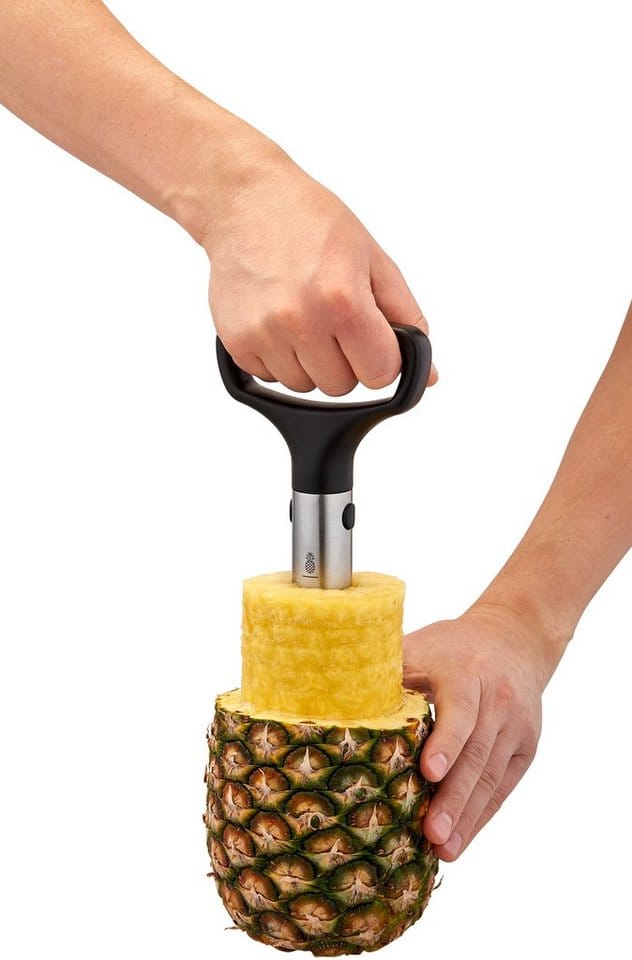 RÖSLE Obstschneider, (1-tlg), Ananasschäler mit ergonomischem Griff, Einschneidskala, Auswurfschlitz