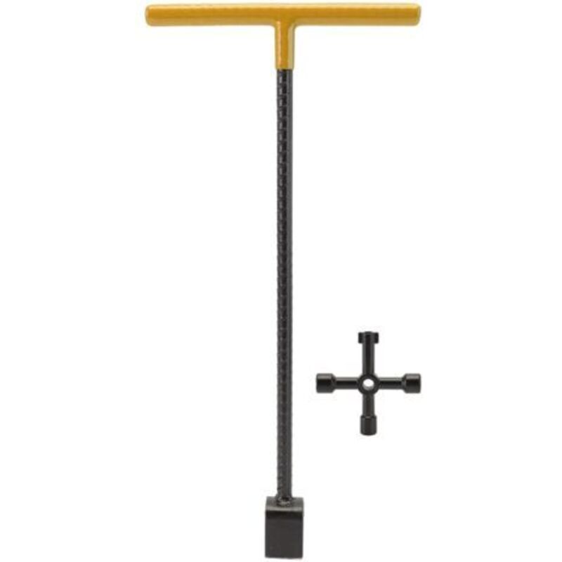Eosnow – Multifunktionaler T-schlüssel Für Wasserzähler – Robuster Stahl – 4-wege-werkzeug Für Ventile Und Hähne – 41x19,5 Cm