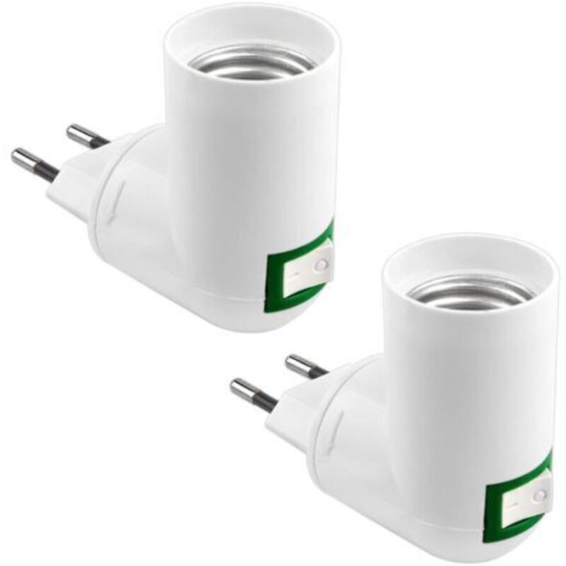 E27-fassung Mit Kabellosem Schalter – Ac-spannung 100-240v – Max. Leistung 100w – Material: Feuerhemmendes Pbt – 2er-pack – Kompatibel Mit Led-glühbirnen