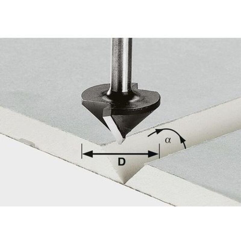 Festool – 491001 Fräser Für Gipskartonplatten Hw S8 D32mm – 90° Winkel – Länge 49mm – Schaft 8mm Für Saubere Schnitte
