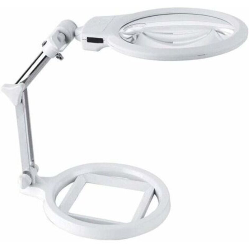 Verstellbare Tischlupe Mit Ständer Aus Metall, 130 Mm Großer Verstellbarer Desktop-halter Für Inspektion, Wartung Und Lesen, 5x Vergrößerung