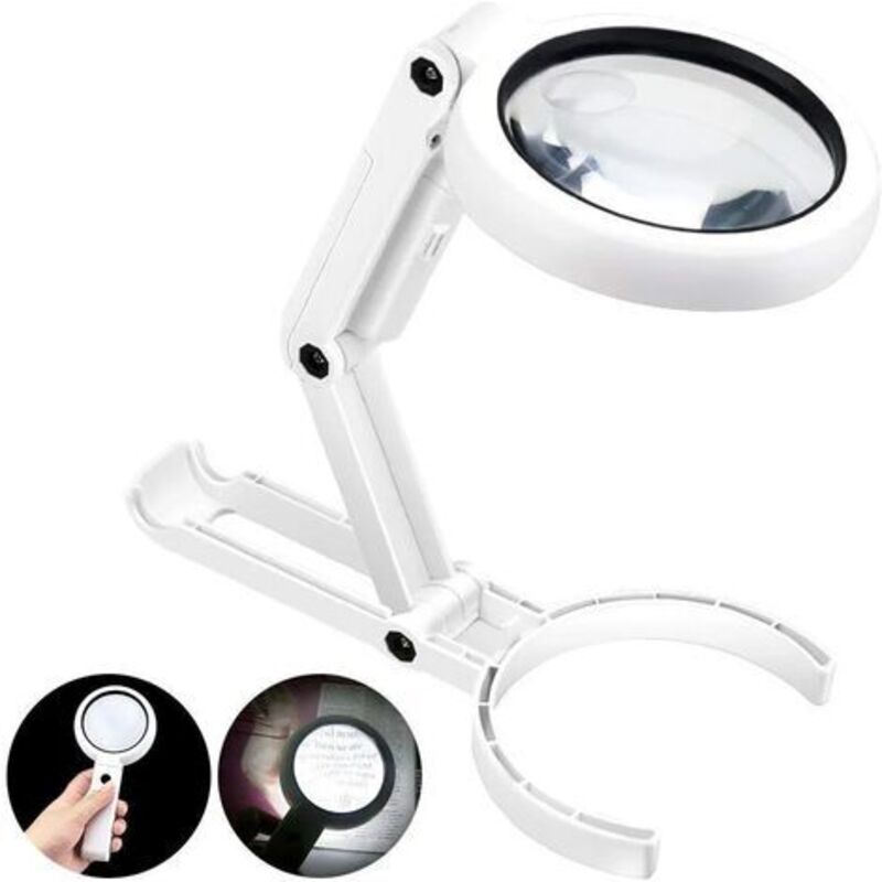 Handlupe, 5x 11x Tischlupe Mit Klappbarem Ständer, Für Büro, Schmuck, Zeitungen, Lesen, Uhrenreparatur Und Handwerk