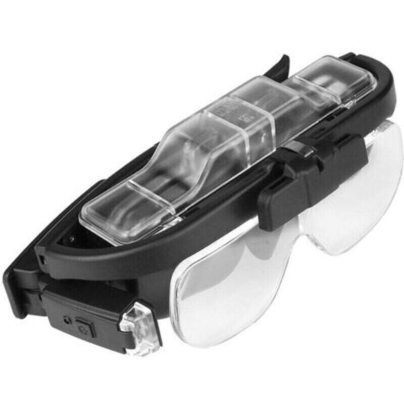 Lunette Lupe Mit Led-beleuchtung, 2 Lichter, Kopfbandlupe Für Präzises Lesen, Uhrmacherarbeit, Für Sehbehinderte, Freihändig