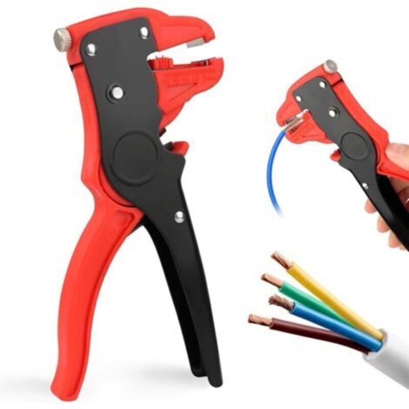 Abisolierzange, 2-in-1 Automatische Abisolierzange, Einstellbarer Multifunktionaler Kabelabisolierer, Schneidezange, Werkzeug Für Elektronik- Und Autoreparaturen (rot)