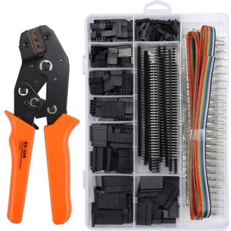 Crimpzange Dupont Werkzeugset Mit 1550 Stück Dupont Stecker/buchse, Ratschen-crimpwerkzeug, Modulare Isolierte Verbinder 2,54 Mm 3,96 Mm 28-18 Awg 0,25-1,5 Mm²