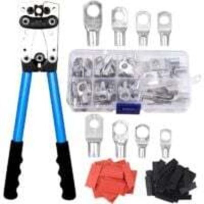 Elektrische Crimpzange 6-50 Mm² – Kohlenstoffstahl – 60 Kupferkabelschuhe Und Schrumpfschläuche – Ergonomisches Design Für Komfort - Awg 10-0