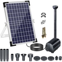 Solarbrunnenpumpe 18v/10w 1000l/h, Solarwasserpumpe, Mit Großem Solarmodul Und Düsen, Wasserzirkulation Und Sauerstoffanreicherung, Für Vogelbad/aquarium/teich/garten